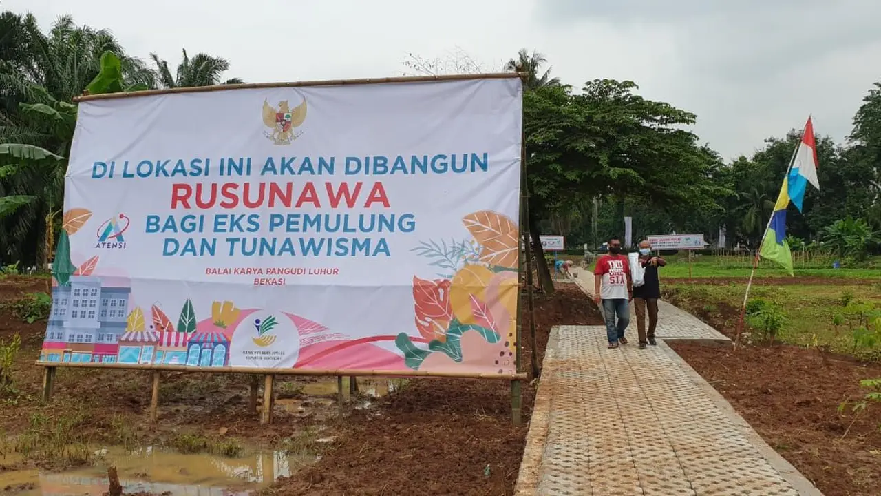 Lokasi pembangunan rumah susun (rusun) yang akan digunakan sebagai tempat tinggal eks pemulung dan tunawisma di Balai Karya Pangudi Luhur, Bekasi, Jawa Barat, Kamis (18/2/2021). (Dok Kementerian PUPR)