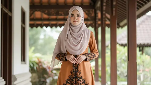 Gamis Batik Wollycrepe Syar’i Jatuh Elegan