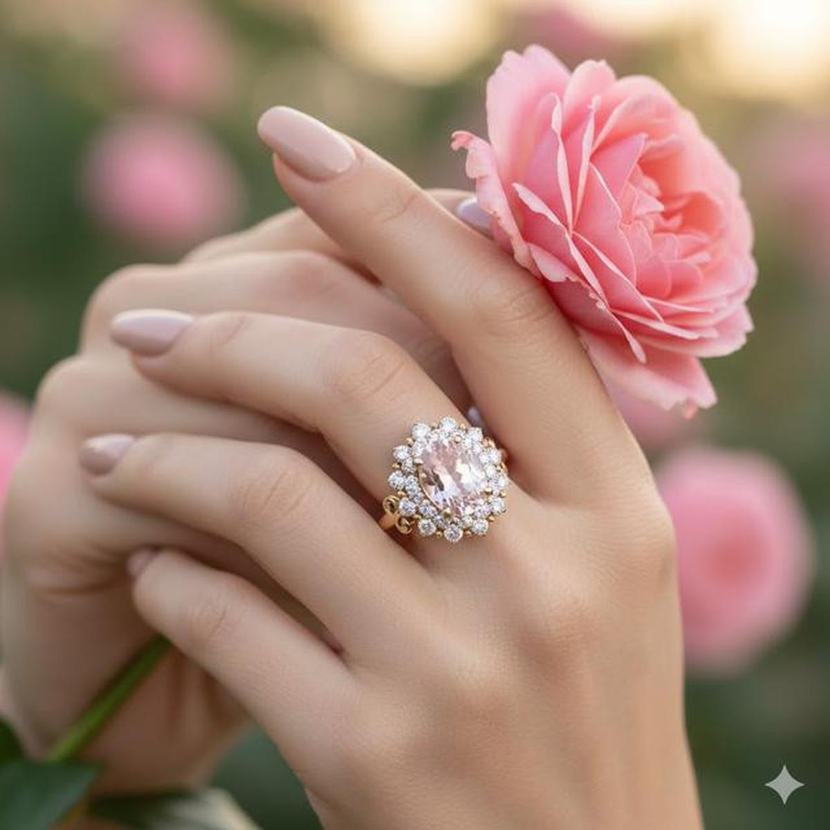 10 Model Cincin Emas Batu Morganite Tren 2026, Intip Desainnya