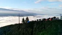 Pemandangan negeri di atas awan di Puncak Buntu Liarra (Fauzan/Liputan6.com)