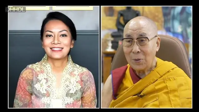 Musisi Dewi Lestari dalam acara Dalai Lama Menyapa Pelajar Indonesia di Grand Buddha Goes to School. (Lamrimnesia)