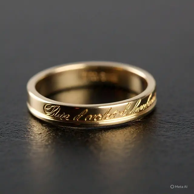 Cincin Emas dengan Ukiran