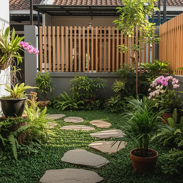 9 Model Kebun Rumah dengan Pijakan Batu ala Halaman Tempo Dulu, Ciptakan Pesona Klasik