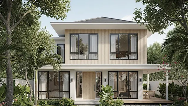 Rumah Japandi dengan Furnitur Built-in