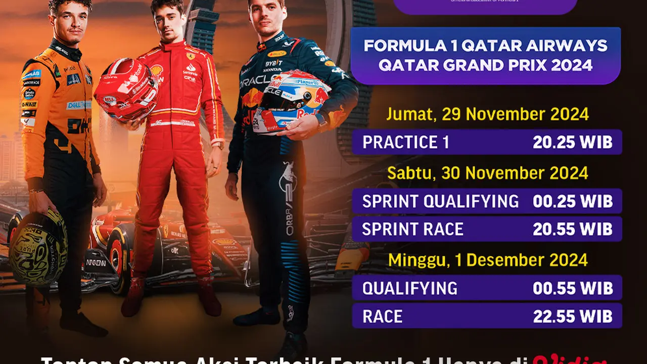 Jadwal Formula 1 Qatar Airways Qatar Grand Prix 2024 di Vidio