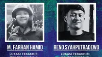 Dua orang yang masih belum diketahui keberadaannya usai demo rusuh yang pecah di Jakarta akhir Agustus silam, yakni Muhammad Farhan Hamid dan Reno Syachputra Dewo. (Liputan6.com/ Dok Ist KontraS)