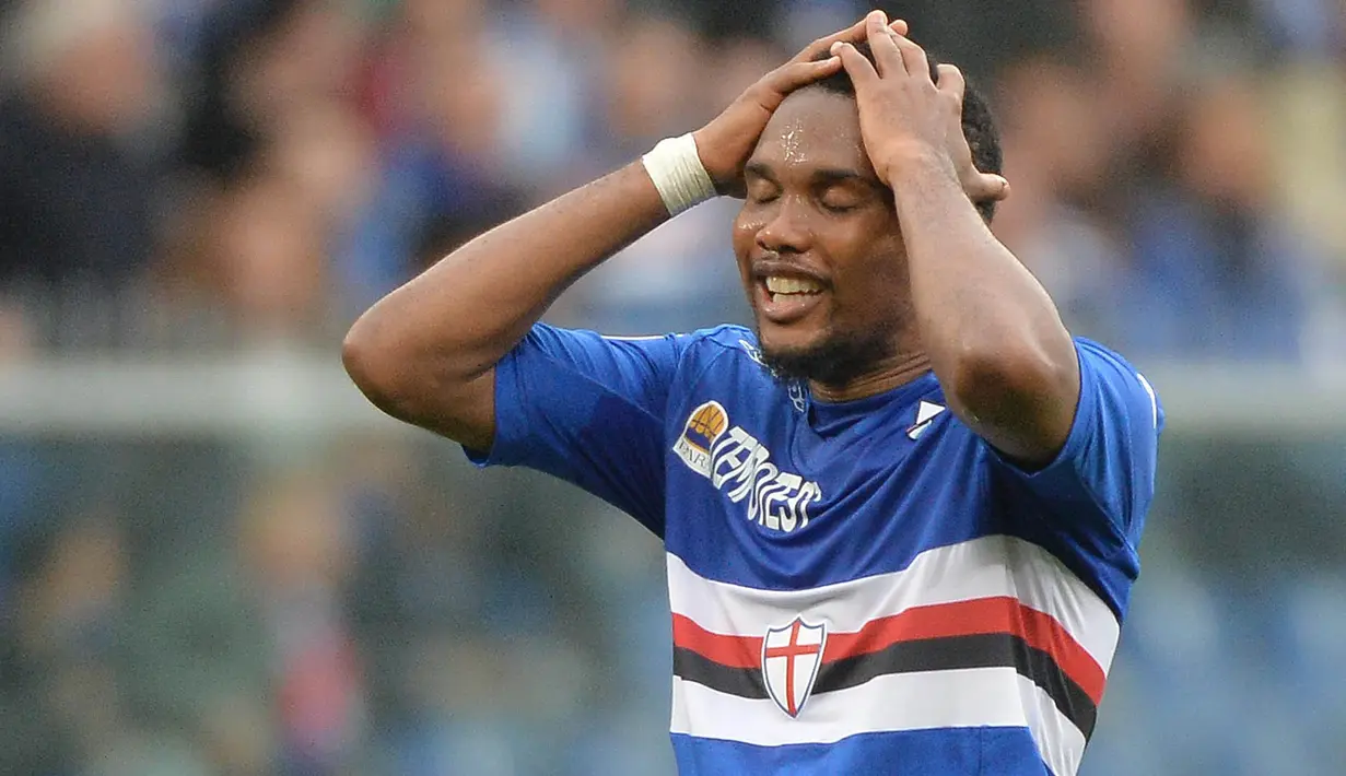 3. Samuel Eto'o (Antalyaspor) - Legenda Kamerun ini berhasil mencetak delapan gol dalam 16 penampilan di Liga Turki. Nilai kontrak yang tinggi dipercaya akan membuat sang bomber memikirkan untuk hijrah ke Liga China. (EPA/Luca Zennaro)