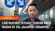 Lalu bagaimana pantauan arus mudik di ruas tol Jakarta-Cikampek, kita bergabung dengan rekan Rusydi Maulana.
