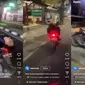 Video viral di media sosial menampilkan seorang pemuda yang melakukan freestyle gaya tidur di motor. (source: Instagram @fakta.indo)