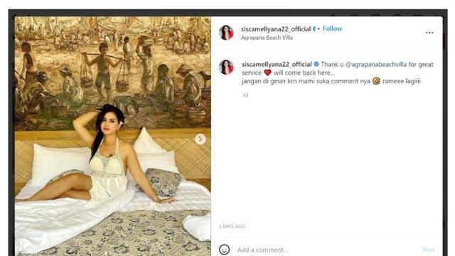 Selebgram Sisca Mellyana.