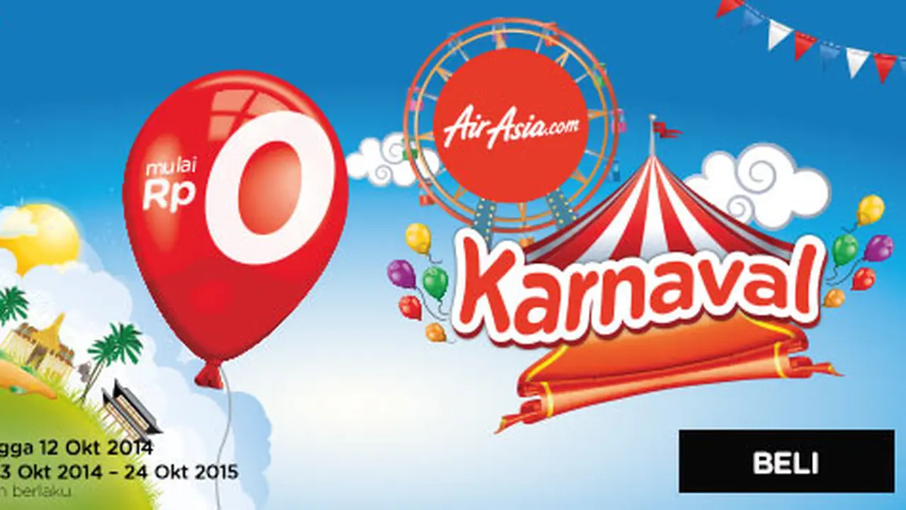 Air Asia Karnaval Promo, Harga Tiket Mulai Rp 90 Ribu