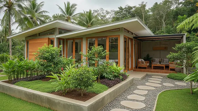 Model Rumah Mungil Tapi Punya Kebun dan Teras Samping yang Lega