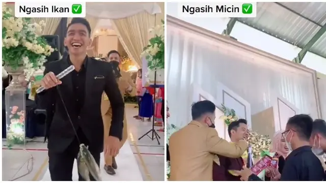 Pengantin Ini Dapat Kado Pernikahan Bahan Masakan dari Temannya, Kocak Banget