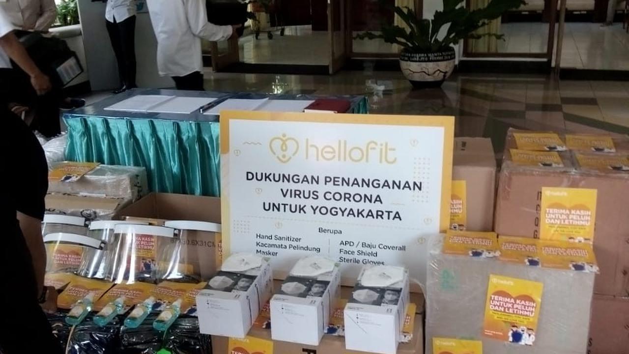 Startup kesehatan Hellofit kembali mendonasikan alat pelindung diri (APD) dan peralatan medis untuk mencegah penularan Covid-19.