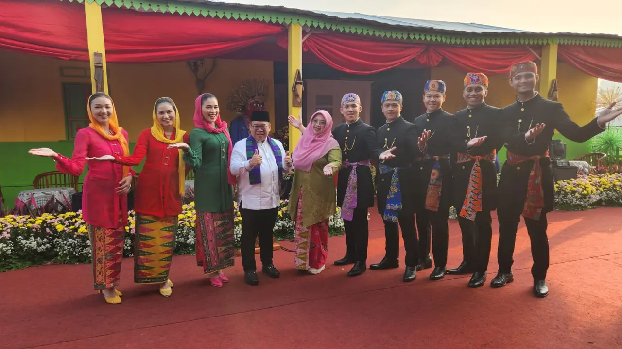 Ketua Umum Lembaga Kebudayaan Betawi H Beky Mardani di Lebaran Betawi 2023.
