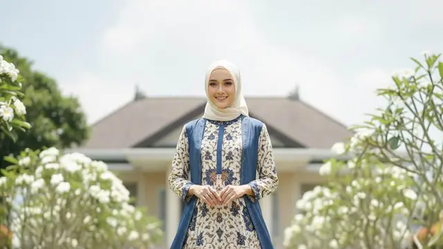 Model Gamis Batik Longgar Tampilan Syar'i