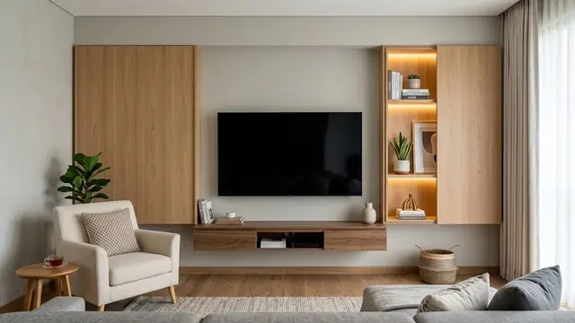 Model Dinding TV dengan Ceruk Dekorasi yang Tidak Memakan Ruang/AI Generated