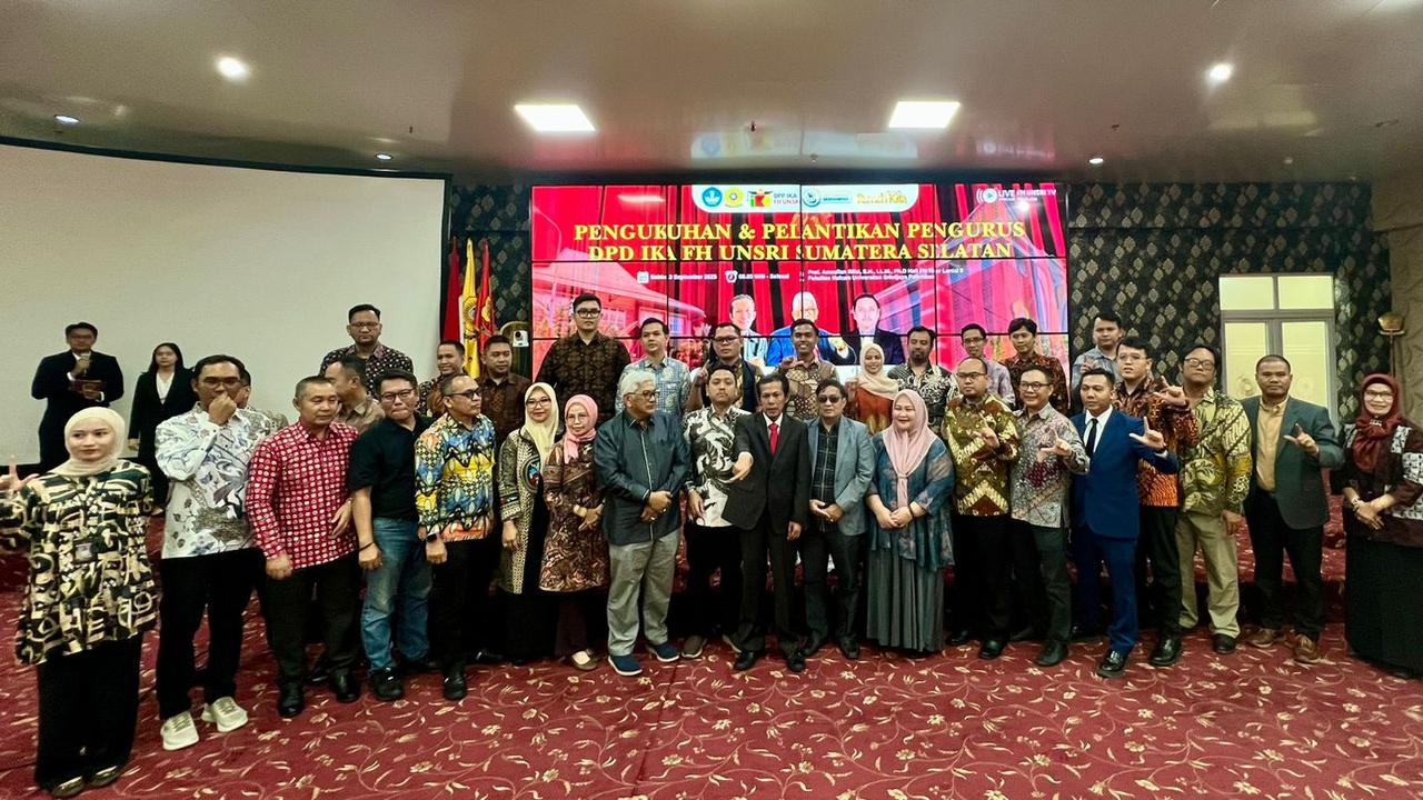 Pengurus DPD IKA FH Unsri Periode 2025-2027 Resmi Dilantik