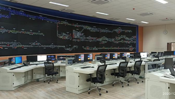 Operation Control Centre atau pusat pengendali kereta api di Manggarai resmi dioperasikan (dok: PT LEN)