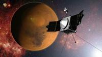 Ilustrasi satelit mengorbit di Planet Mars. (NASA)