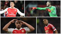 Malam nanti akan tersaji big match Liga Premier Inggris antara Manchester United melawan Arsenal. Berikut kombinasi "Best XI" kedua tim yang disusun menggunakan skema formasi 4-3-3. (EPA)