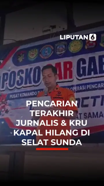 Pencarian Terakhir Jurnalis Hilang di Selat Sunda