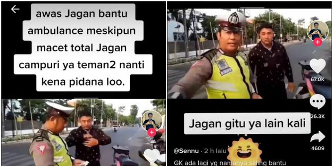 Viral Video Polisi Tilang Pengendara Motor saat Kawal Mobil Ambulans