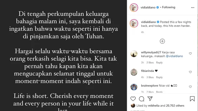 Vidi Aldiano Ingatkan pentingnya menghargai waktu