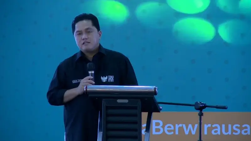 Menteri BUMN Erick Thohir  dalam diskusi virtual bersama Bank Syariah Indonesia, Rabu (19/1/2022).