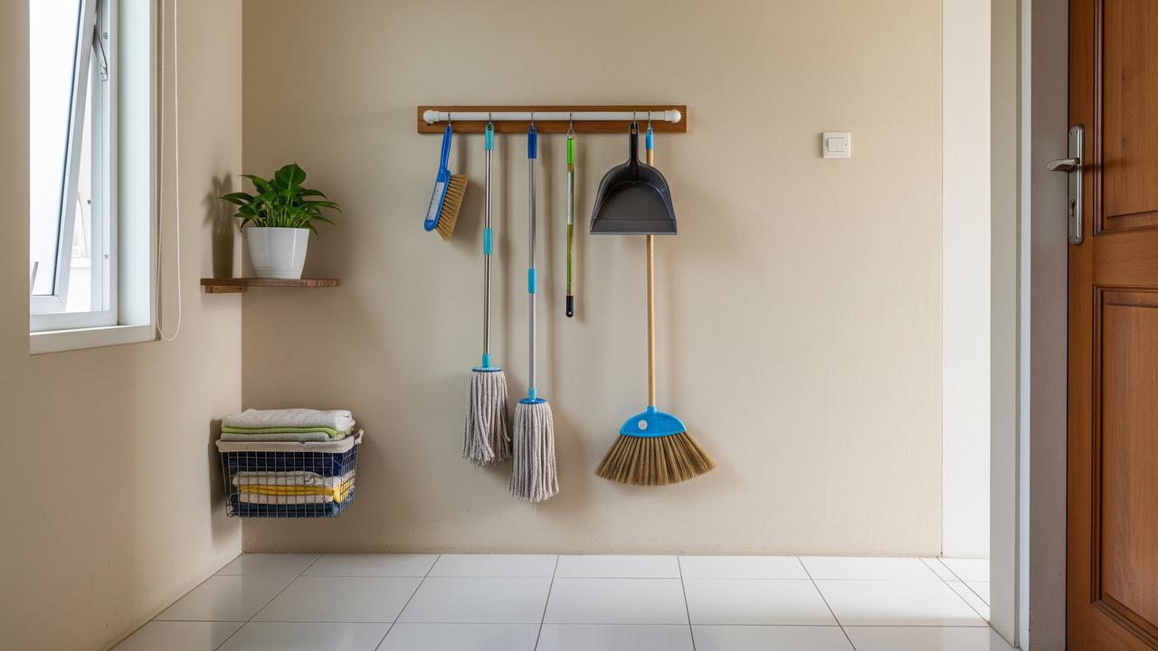 Cara Membuat Tempat Alat Pel yang Praktis (AI Generated)