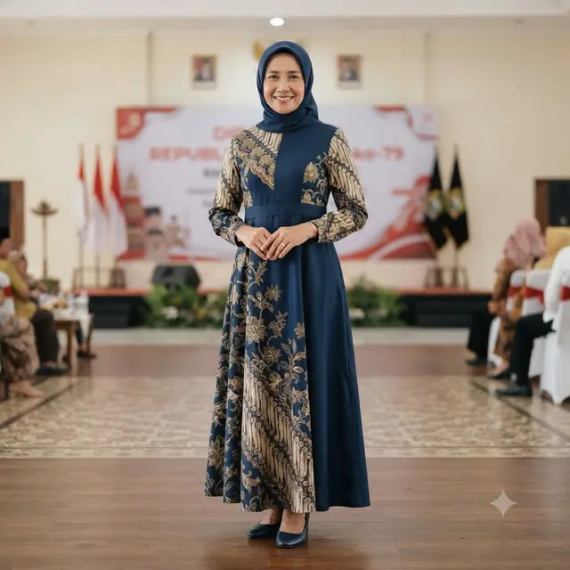 Model Gamis Ibu-Ibu untuk Malam Tirakatan