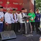 Konferensi  Ahmad Syaikhu-Ilham Habibie usai daftar di KPU Jawa Barat, Kamis, 29 Agustus 2024.