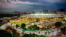 Pemandangan menakjubkan Estadio do Maracana pada malam hari, Rio de Janeiro, Brasil (AFP Photo/YASUYOSHI CHIBA).