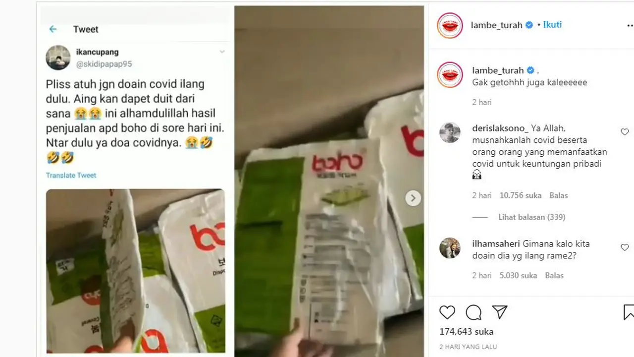 Tangkapan layar unggahan pedagang yang berdoa pandemi Covid-19 tak terlebih dahulu berakhir. (Foto: Tangkapan layar Medsos)