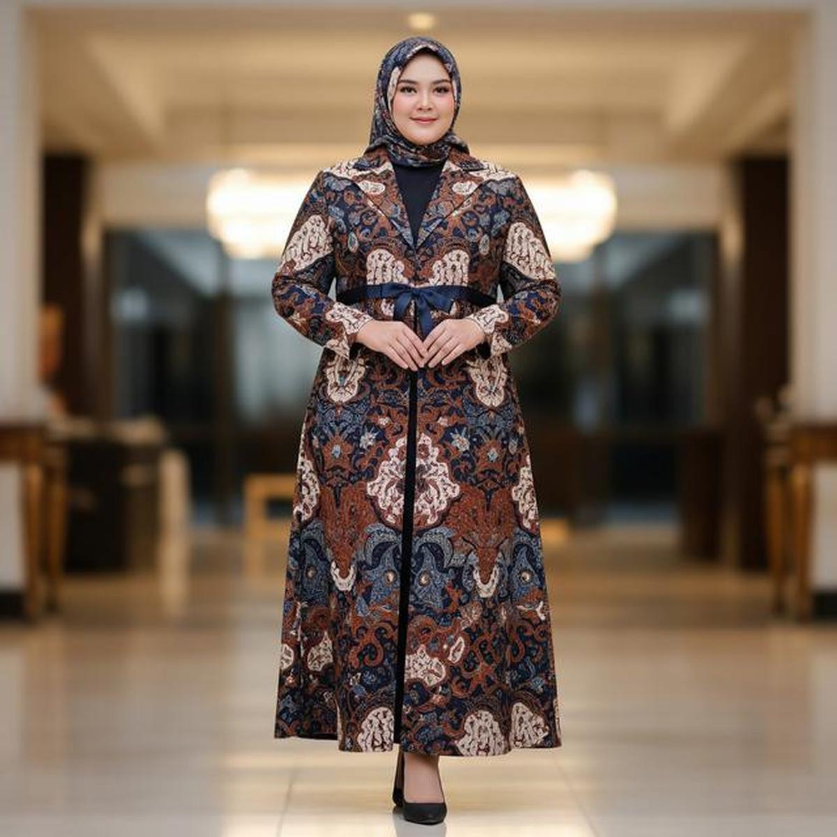 7 Model Gamis Batik Blazer Syari Size Besar, Pilihan Modis untuk Tampil Anggun di 2025
