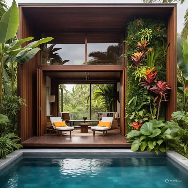 Gambar Model Rumah Kayu Modern Tropical