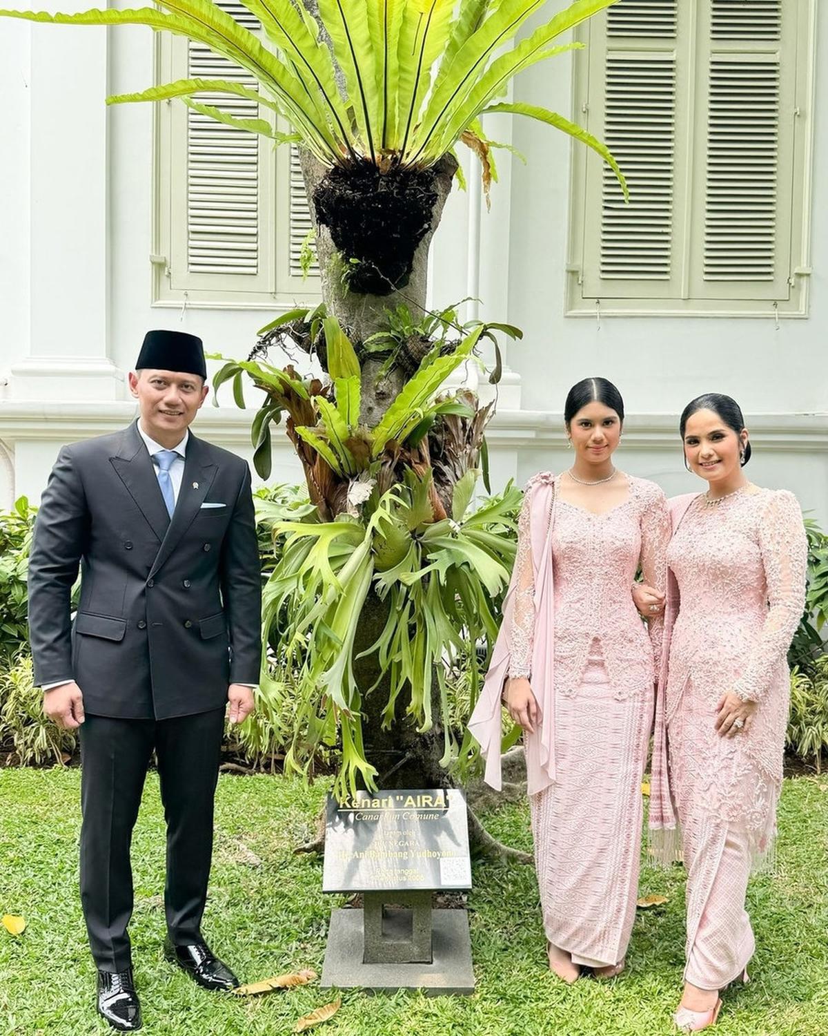 Potret Aira Anak Annisa Pohan Jenguk Pohon Kenari yang Ditanam Bu Ani Untuknya di Istana Negara, Bikin Haru