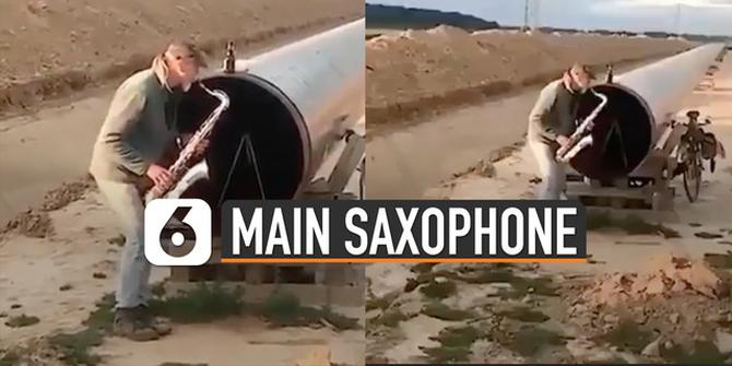 VIDEO: Main Saxophone di Pipa, Gaung Suara Buat Musik Jadi Asik