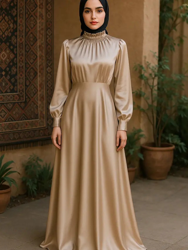 Model Gamis Armani Sutra Mewah untuk Acara Formal