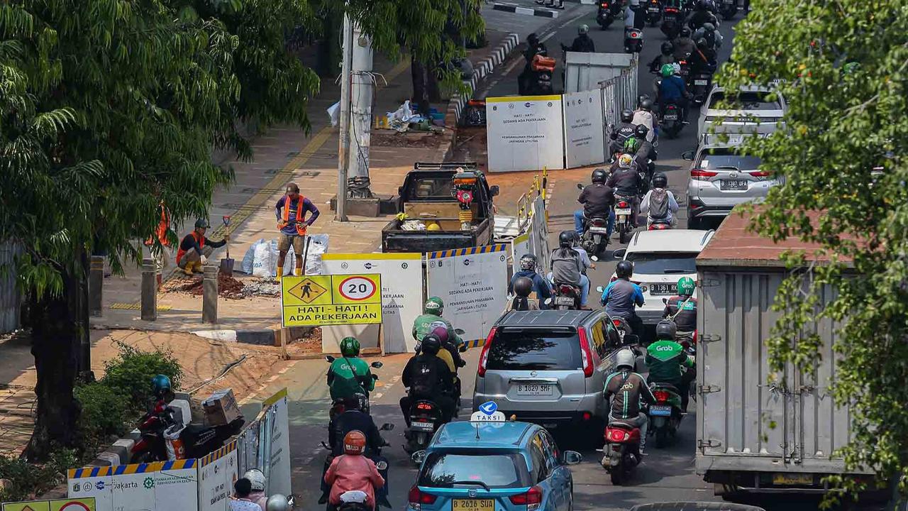 FOTO: Proyek Galian Bikin Macet di Sejumlah Titik di Ibukota Jakarta