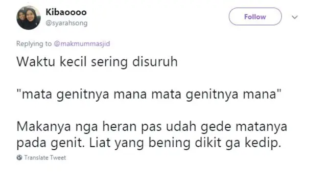 Bikin Nyengir, 8 Cuitan Lucu Gara-Gara Waktu Kecil