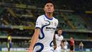 Joaquin Correa menjalani laga debutnya di Inter Milan pada giornata kedua Liga Italia. Bermain sebagai pemain pengganti, penyerang pinjaman dari Lazio tersebut tampil luar biasa dengan mencetak dua gol dalam kemenangan 3-1 atas Hellas Verona. (AFP/Miguel Medina)