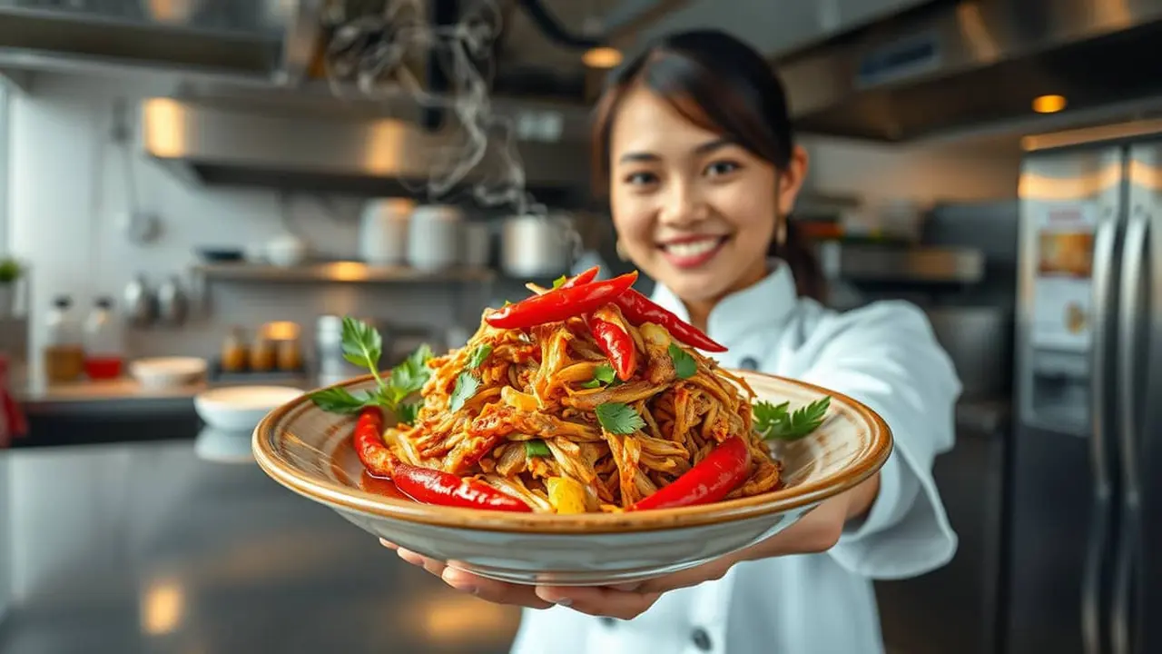 resep ayam suwir pedas
