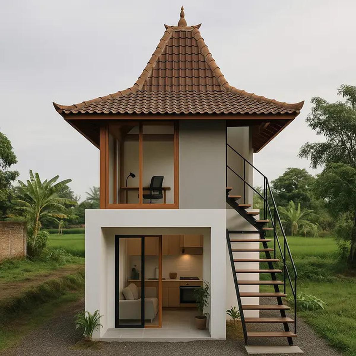 6 Gambar Rumah 6x9 di Desa dengan Atap Joglo, Hunian Sejuk dan Nyaman