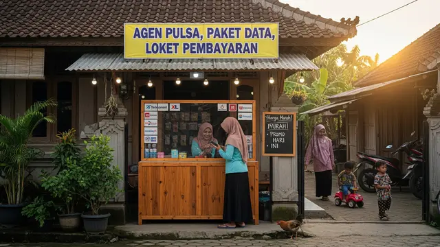 Ilustrasi Agen Pulsa, Paket Data, dan Loket Pembayaran/Gemini AI