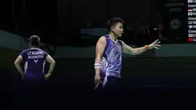 Ganda putri Indonesia Apriyani Rahayu/Lanny Tria Mayasari dikalahkan unggulan lima asal Jepang Kaho Osawa/Mai Tanabe 13-21 dan 17-21 pada babak 16 besar German Open 2026 di Westenergie Sporthalle, Jumat (27/2) dini hari. (foto: PBSI)