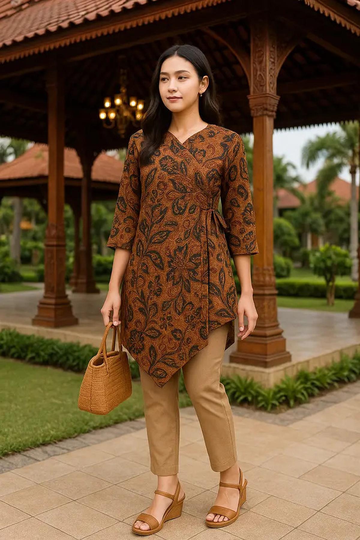 7 Model Tunik Batik Tali Samping Terbaru untuk Tampil Anggun