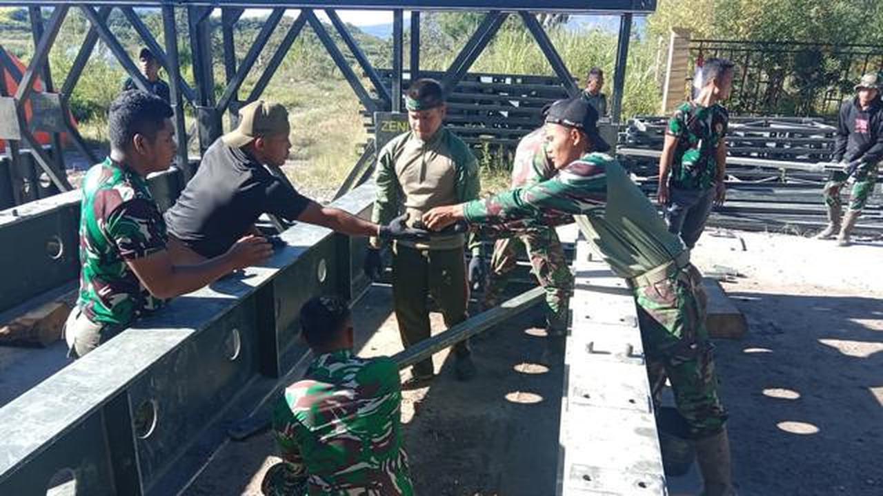 Progres Pembangunan Lima Jembatan Bailey di Aceh Capai 50 Persen Lebih, TNI Percepat Prosesnya