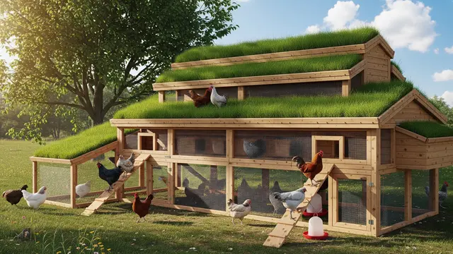 Desain Kandang Ayam dengan Atap Rumput Hidup/Gemini AI