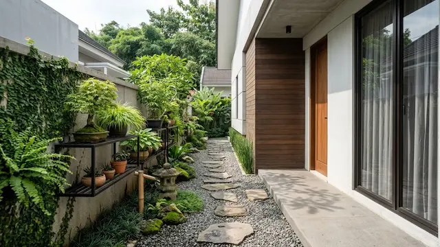 Inspirasi Taman Mungil di Samping Rumah Lebar 1 Meter